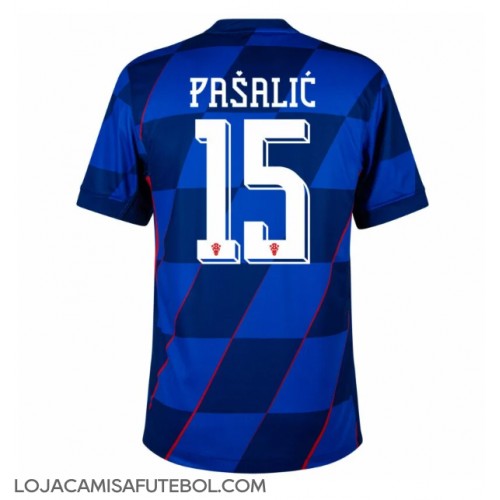 Camisa de Futebol Croácia Mario Pasalic #15 Equipamento Secundário Europeu 2024 Manga Curta